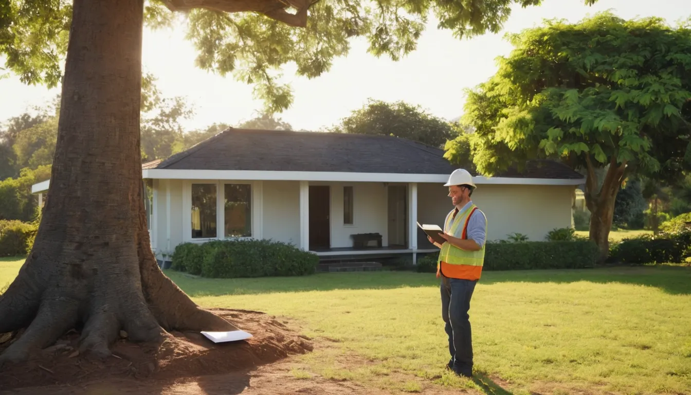 A provider checking a tree trunk near a home in the Roseville area
